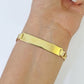 10k Yellow Gold Cuban Link ID Bracelet 8" 7mm Lobster Clasp Real 10Kt