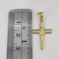 Real 10K Jesus Cross Pendant 1" Yellow Gold Charm Genuine