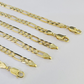 10K Solid Figaro Link Chain Necklace Yellow Gold 4.5mm 20" 22" 24" 10kt