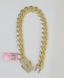 14K Yellow Gold Royal Monaco Cuban Bracelet 10mm 8.5 inches Box Lock