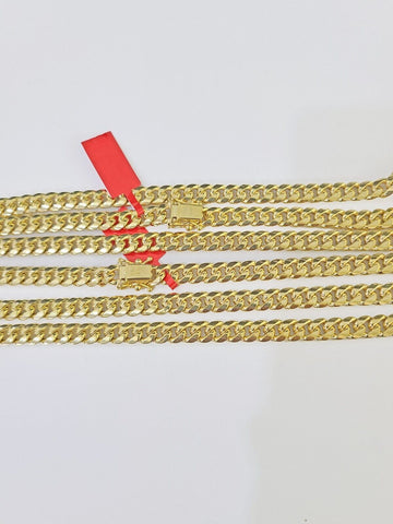 10k Yellow Gold 7mm Miami Cuban Link Chain Necklace 20-24 Inches Real