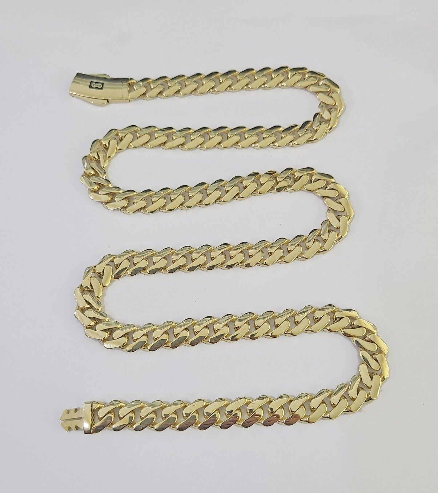 Real 10K Royal Monaco Chain Box Clasp 9mm Gold Necklace 10Kt 24" Genuine