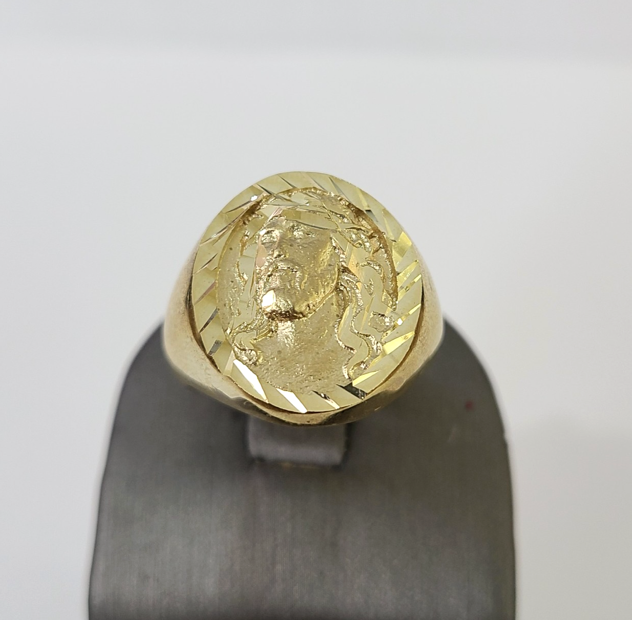 10k Jesus Head Ring Yellow Gold Men Real Genuine