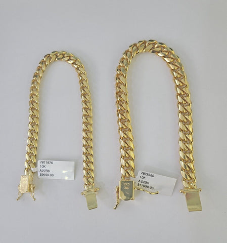 Real 10k Miami Cuban Bracelet Yellow Gold 6mm 9mm Men Women 7" 7.5" 8" 8.5" 9"