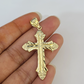 Real 10K Jesus Cross Pendant Yellow Gold Charm Genuine 10kt