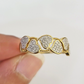 Real 10k Hearts Diamond Ladies Ring Women Casual 10Kt Yellow Gold