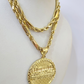 Real 10k Gold Milano Rope Chain Last Supper Necklace SET 5mm 18"-28" Pendant