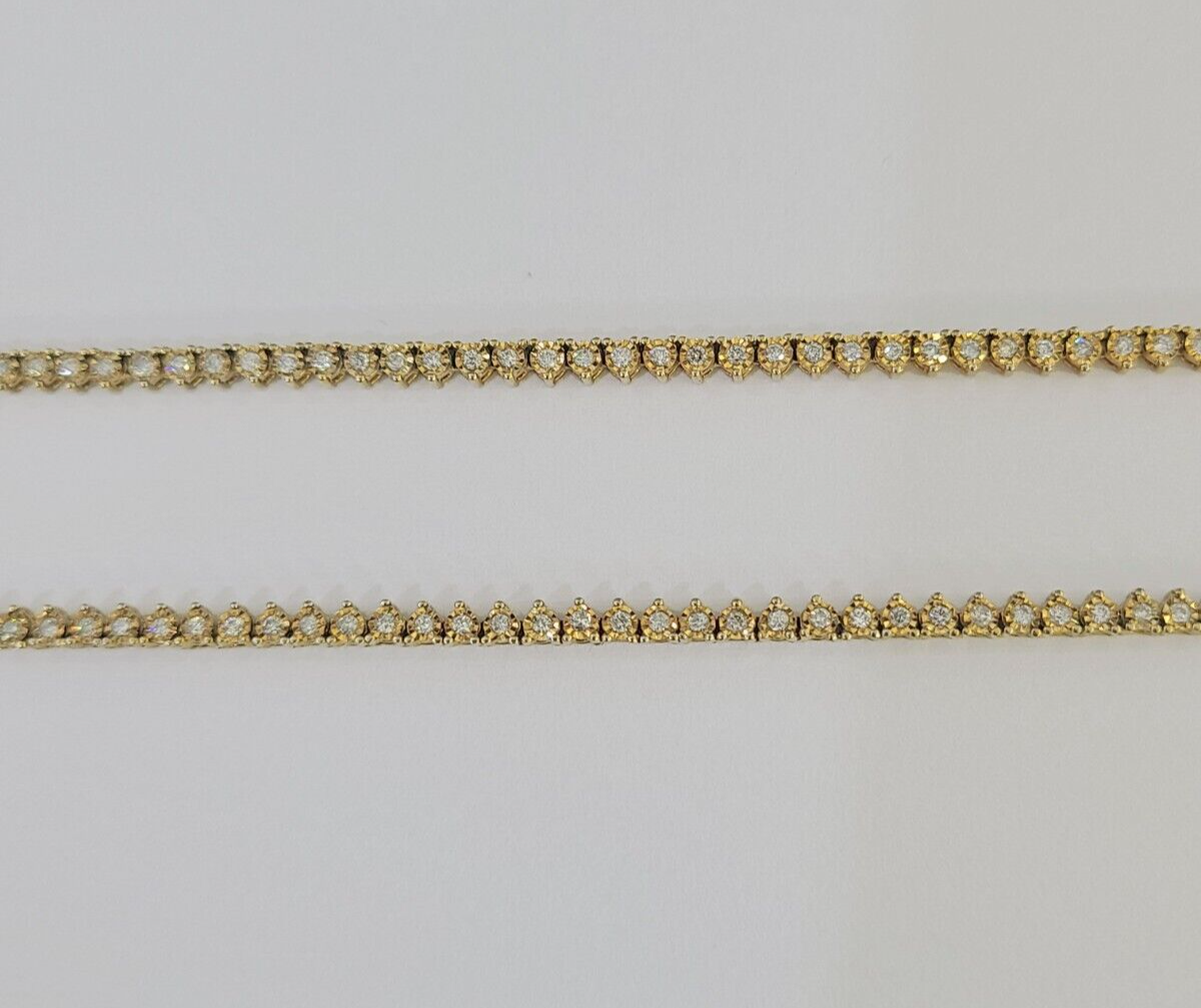 10k Diamond Chain Necklace Yellow Gold Men Women Real Genuine