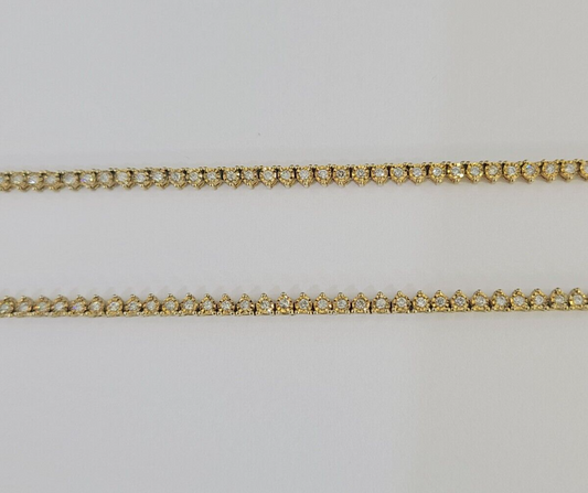 10k Diamond Chain Necklace Yellow Gold Men Women Real Genuine