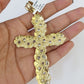 10K Franco Chain Jesus Cross Pendant Charm Necklace 20"-26" 5mm Gold Yellow SET