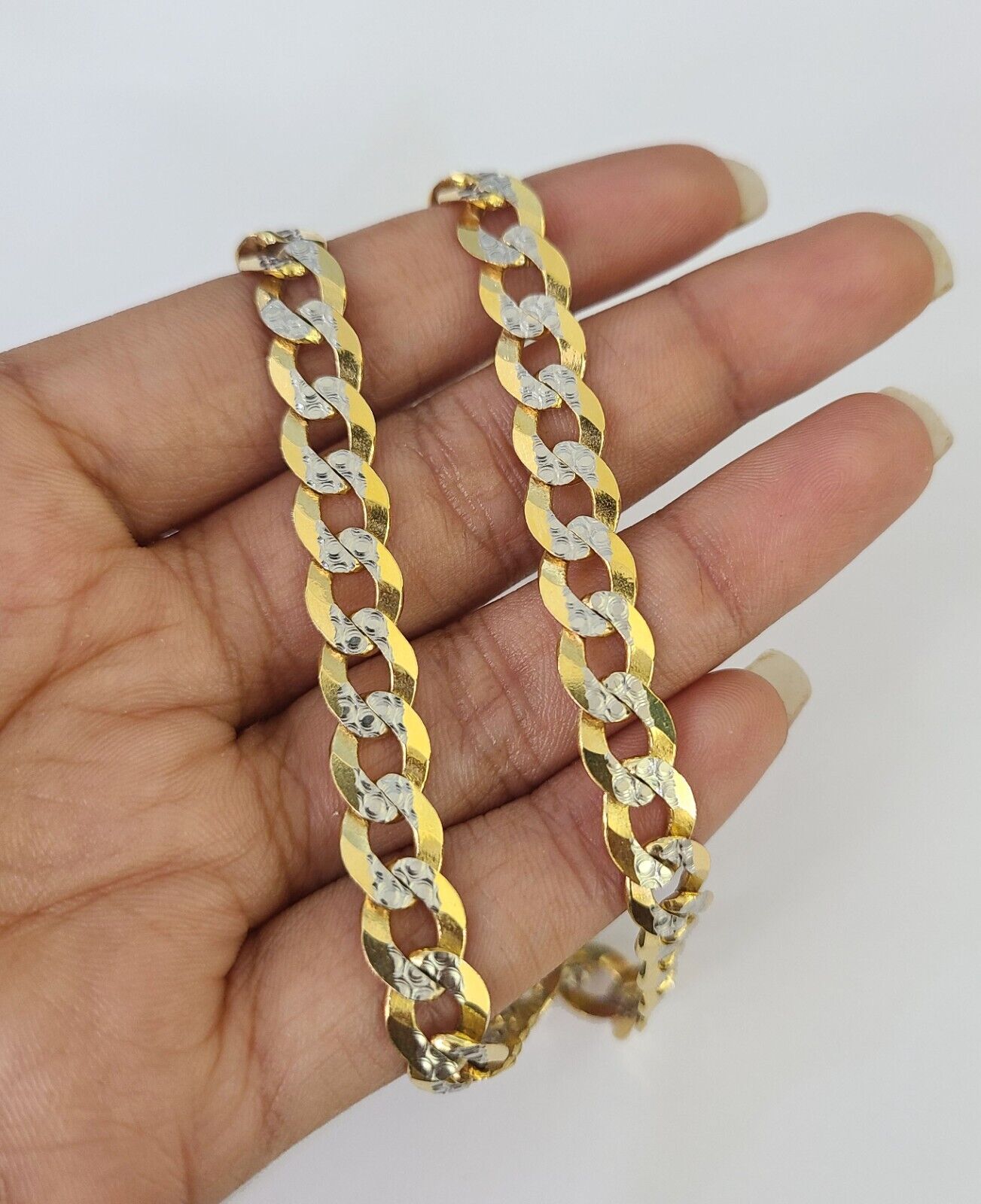 14k Gold Solid Cuban Curb Link Chain Necklace REAL 8mm 20-30 Inches Diamond Cuts