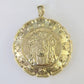 Real 10K Jesus Virgin Mary Pendent Charm Two Sided 10kt yellow Gold 3" Guadalupe