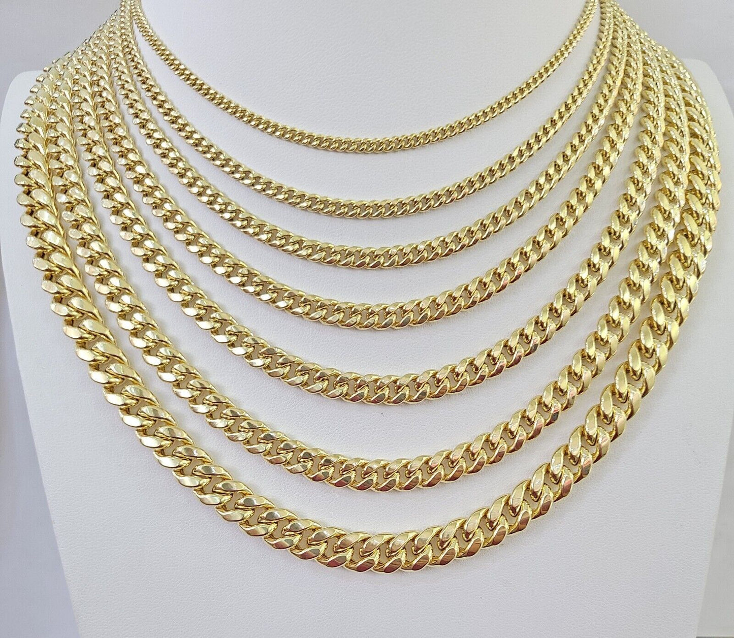 10k Gold Miami Cuban Link Chain Necklace 3mm-10mm 20-30 Inches 10kt Real Yellow