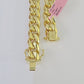 Real 14K Miami Cuban Bracelet Yellow Gold Box Clasp 8.5" Inch 11mm Link Hollow