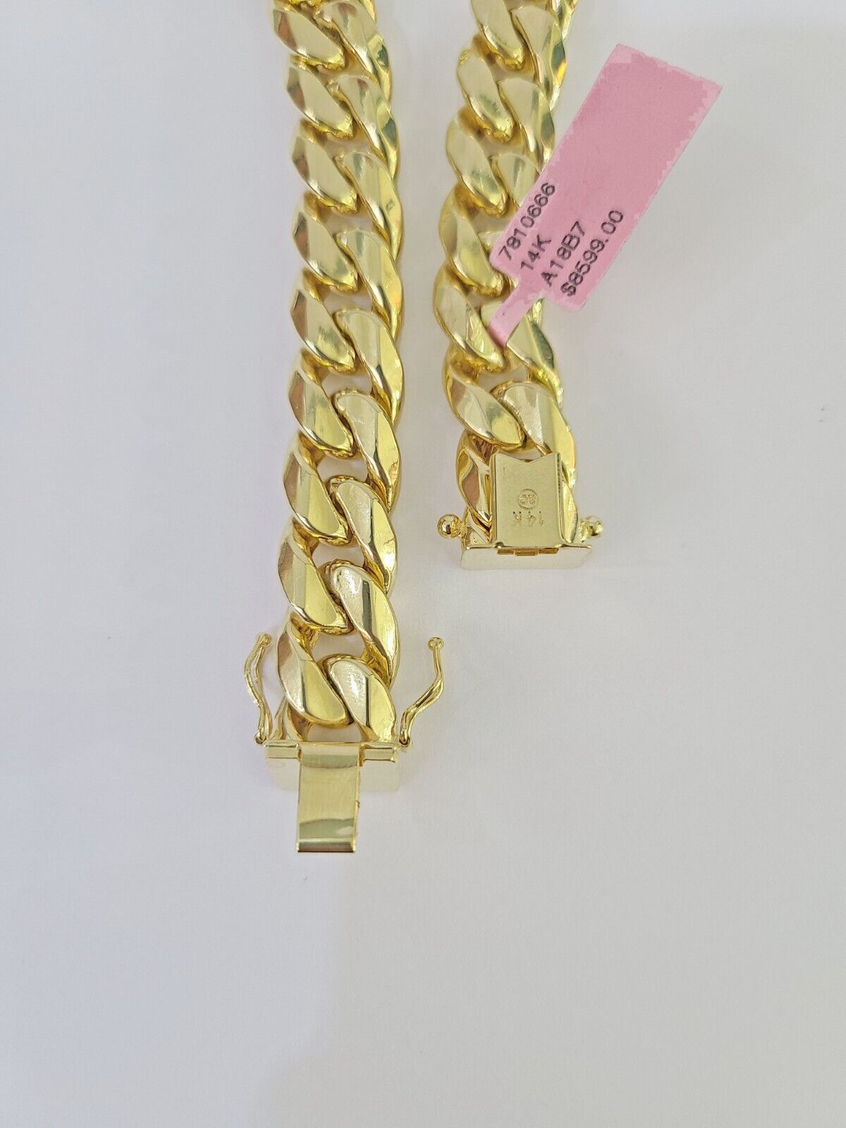 Real 14K Miami Cuban Bracelet Yellow Gold Box Clasp 8.5" Inch 11mm Link Hollow