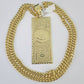 10K Miami Cuban Link Chain 100 Dollar Bill Pendent Charm 6mm 20"-30" Necklace