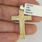 10K Gold Miami Cuban Chain Jesus Cross 18"-28" 3mm Pendant Necklace SET Charm