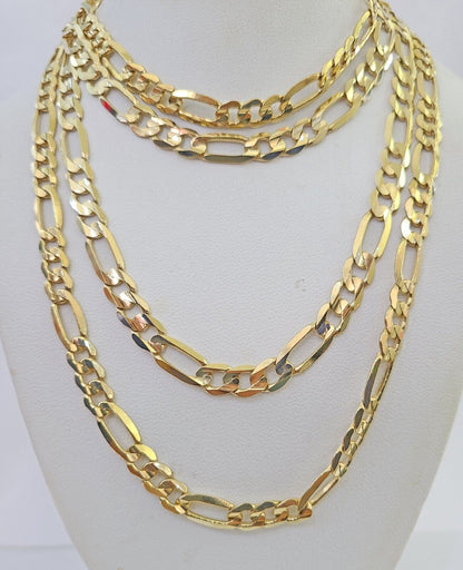 10K Solid Figaro Link Chain Necklace Yellow Gold 6mm 24" 26" 10kt