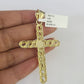 Real 10k Rope Chain Jesus Cross Charm Necklace Pendant Set 5mm 20"-30" Inch Gold