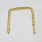 10k Yellow Gold Cuban Link ID Bracelet 8" 7mm Lobster Clasp Real 10Kt