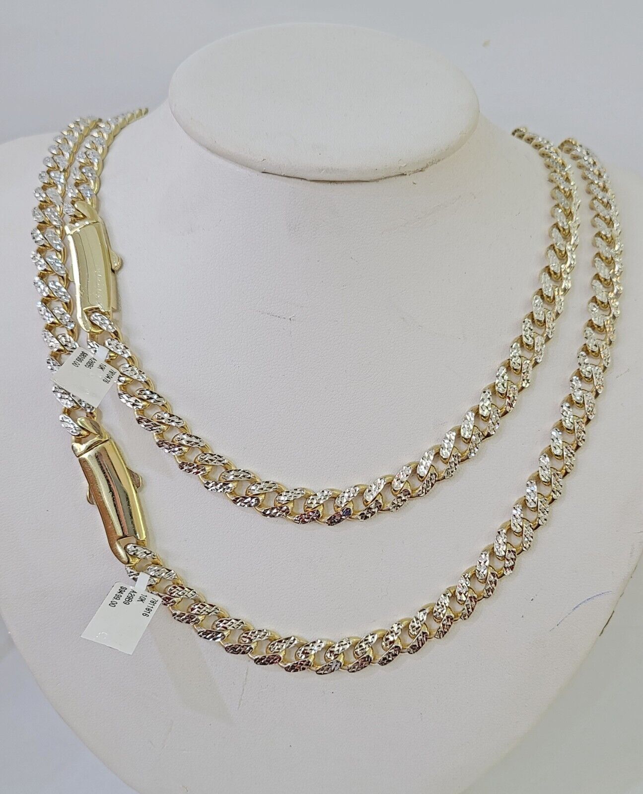 Real 10k Royal Monaco Chain 6mm Diamond Cut 18-26 inches Yellow Gold