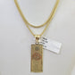 10K Franco Chain 100 Money Dollar Pendant Charm Necklace 16"-24" 2mm Gold SET