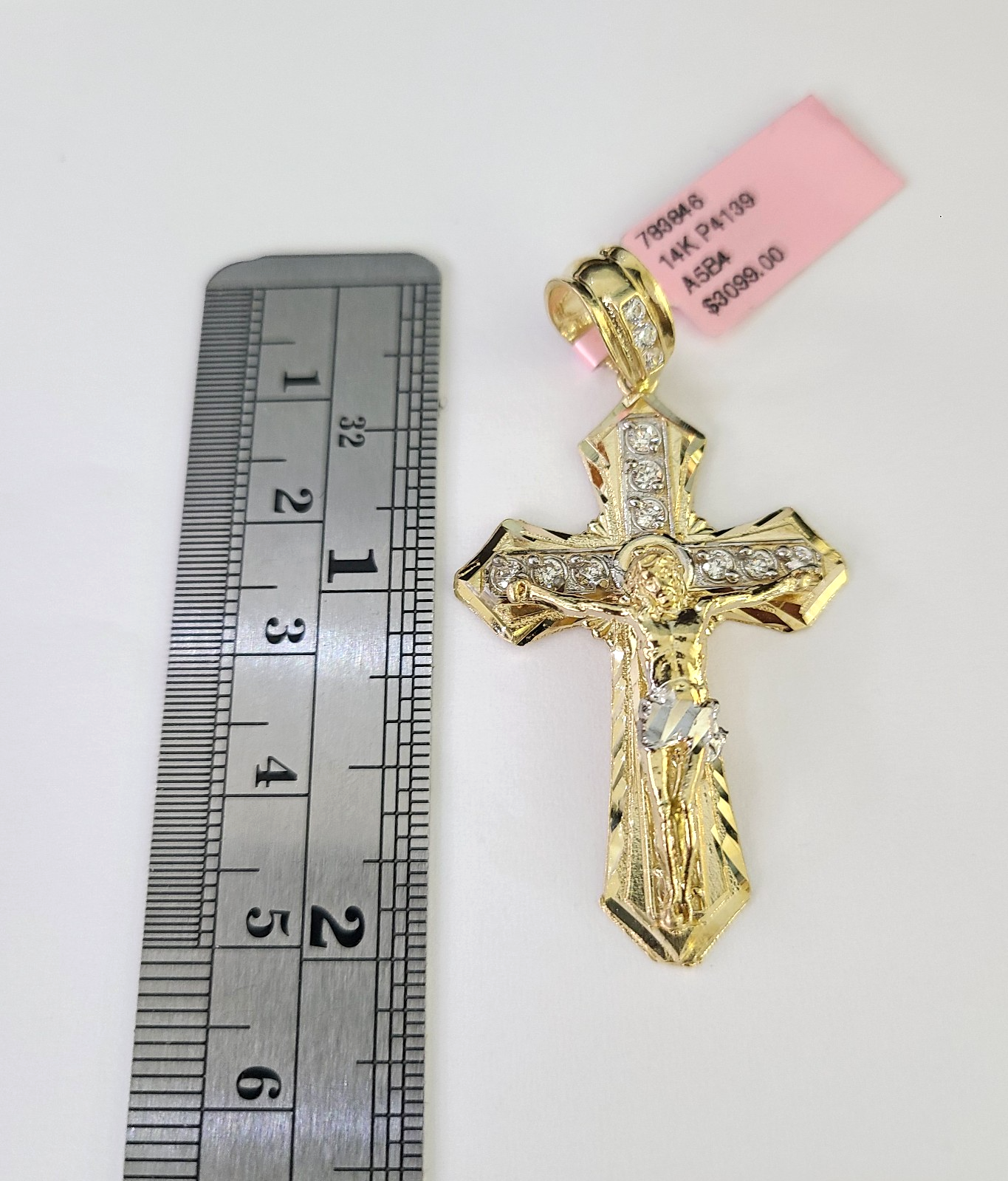14k Miami Cuban Chain Jesus Cross Charm Pendant 3mm 18"24" inch SET Necklace