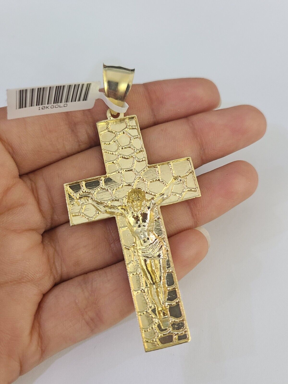 Real 10k Rope Chain Jesus Cross Charm Set 7mm 20"-28" Inch Necklace Yellow Gold