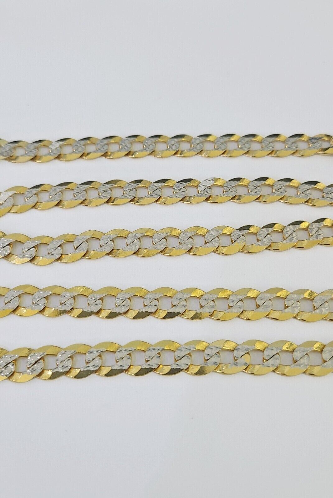 14k Gold Solid Cuban Curb Link Chain Necklace REAL 8mm 20-30 Inches Diamond Cuts