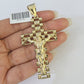 10k Jesus Cross Crucifix Charm Pendant Yellow Gold Men Women 3" 2.25" 2" Real