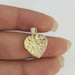 10K Solid Franco Chain Nugget Heart Pendant Charm Necklace 18"-24" 1mm Gold