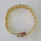 14K REAL Nugget Bracelet Yellow Gold 8.5"Inch 17mm Men Hand Gold 14kt