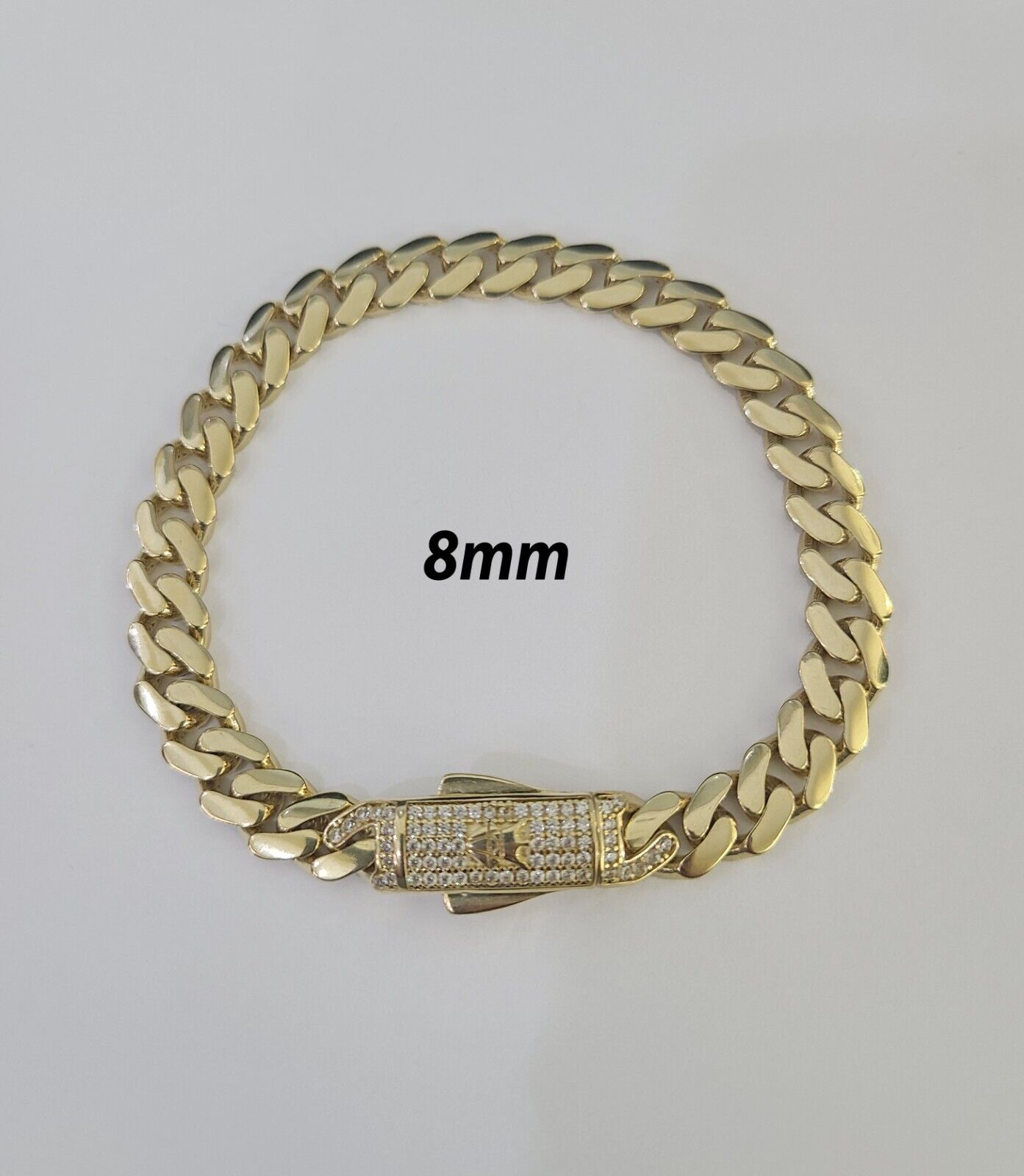 Real 10k Gold Monaco Bracelet 7mm-11mm 8"-8.5" 10kt Yellow