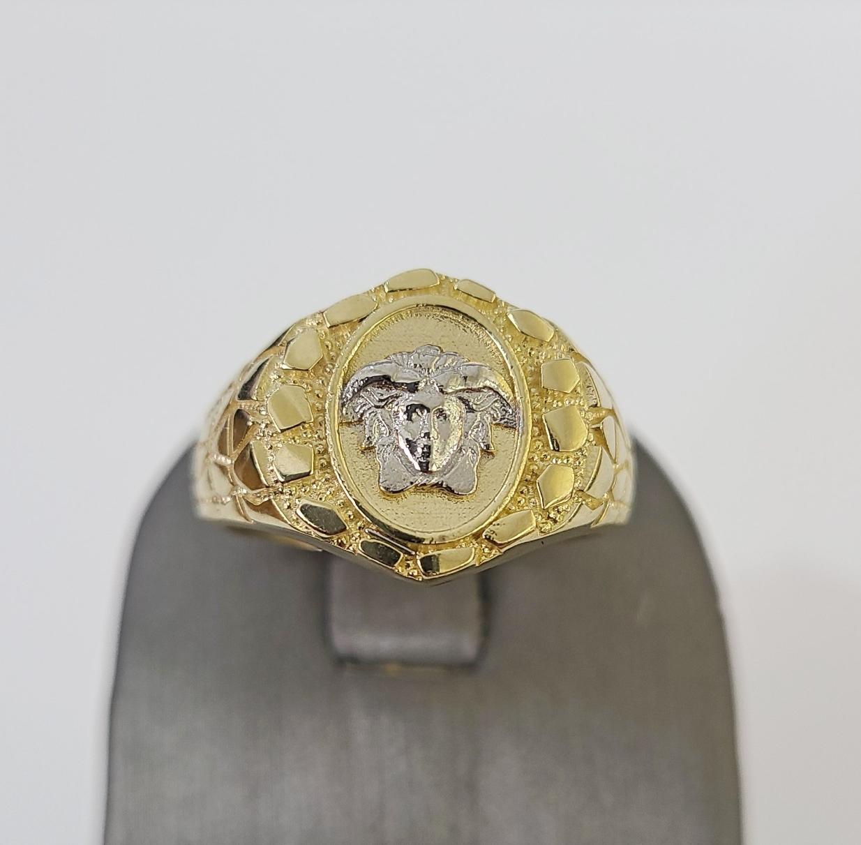 10k Medusa Head Ring Yellow Gold Men Real Genuine