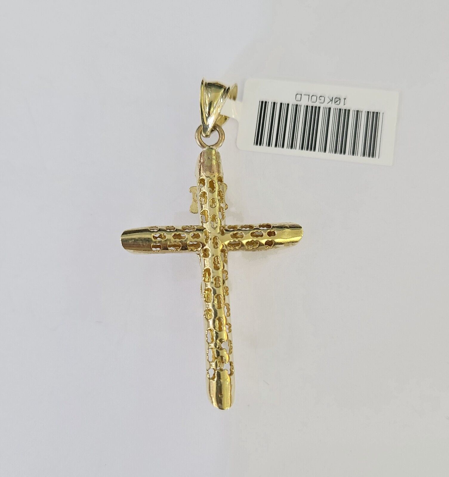 Real 10k 3mm Rope Chain INRI Cross Pendant 18