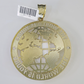 Real 10k The World is Yours Map Pendant Charm Yellow Gold Diamond Cut 10kt