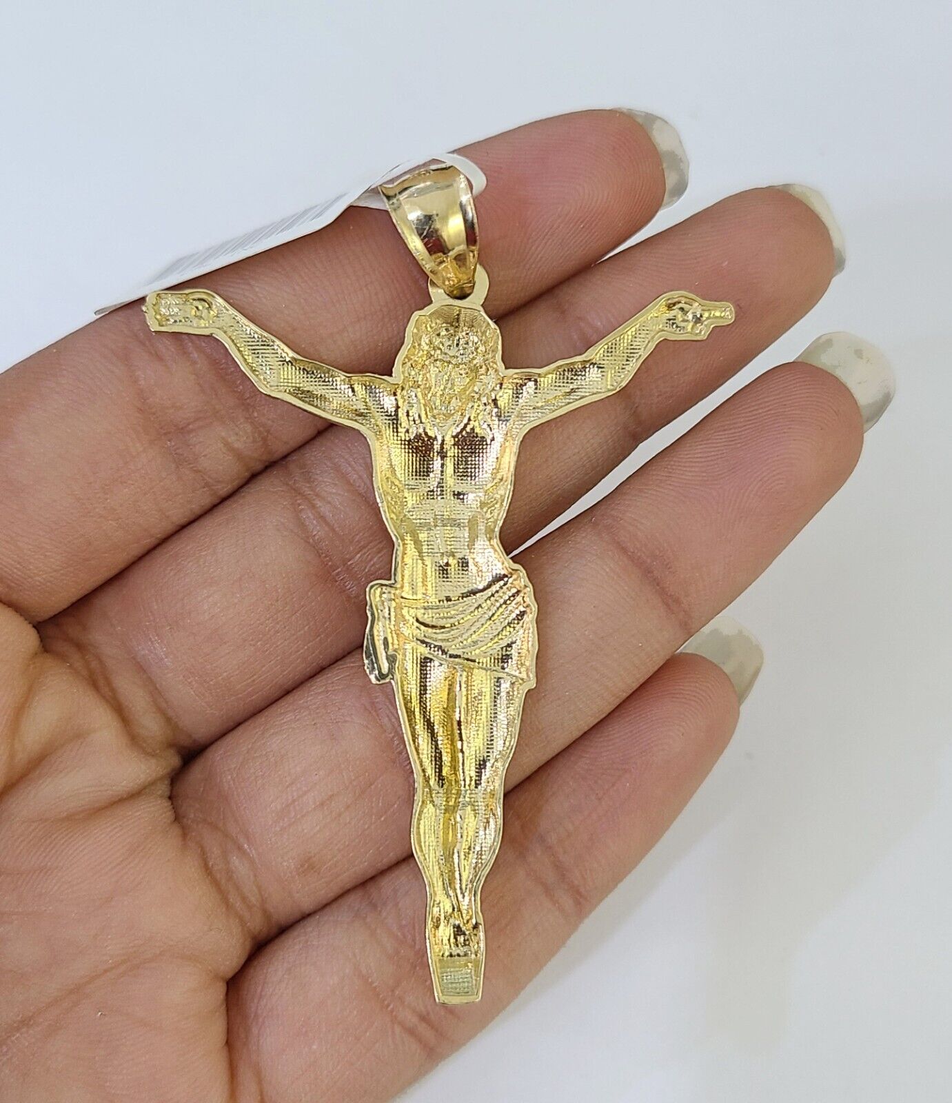 Real 10k Miami Cuban Chain Jesus Charm  END