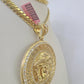 Real 14k Solid Chain Medusa Head Charm Set Miami Cuban Link 6mm Necklace Pendant