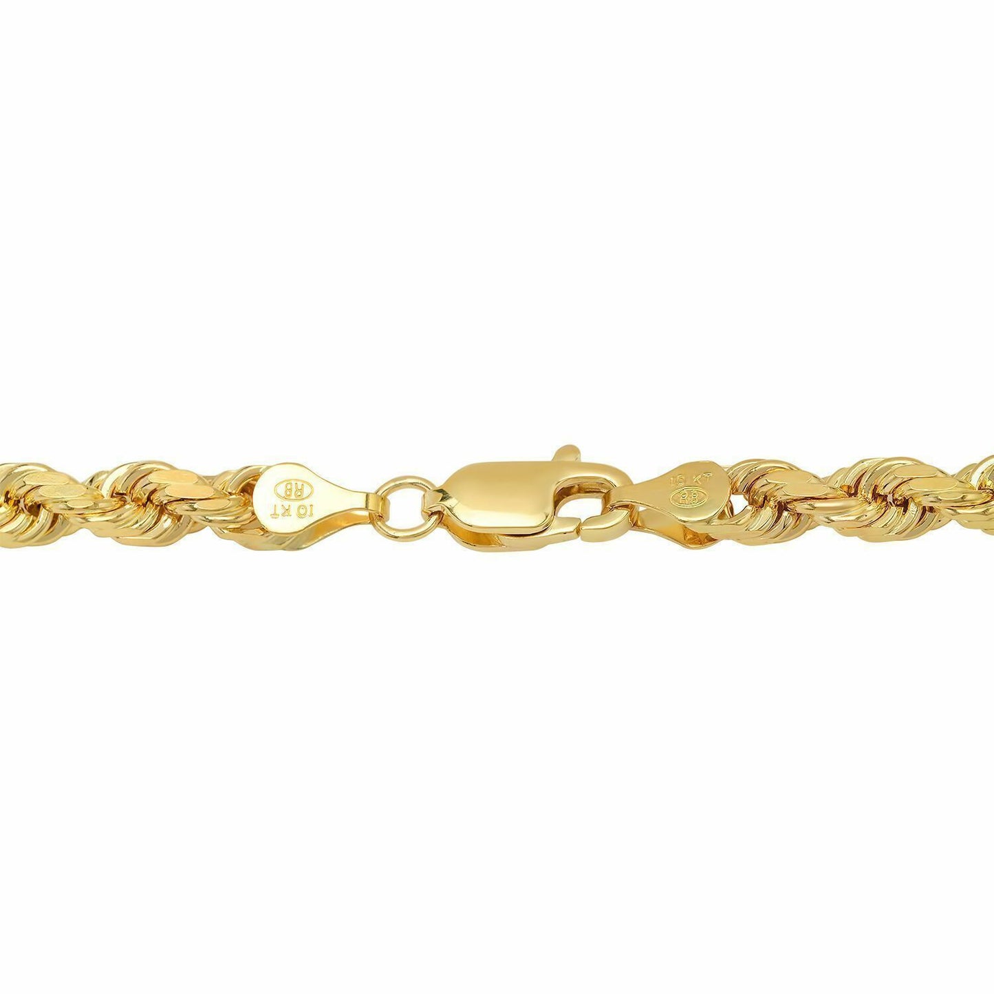 Solid 10k Yellow Gold Rope Chain 1mm-10mm Diamond Cut 16"-30"