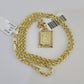 10k Gold Initial E Charm Rope Chain 16"-26" 2.5mm SET Necklace Alphabet Pendant