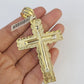 Real 10k Rope Chain Jesus Cross Charm Set 7mm 20"-28" Inch Necklace Yellow Gold