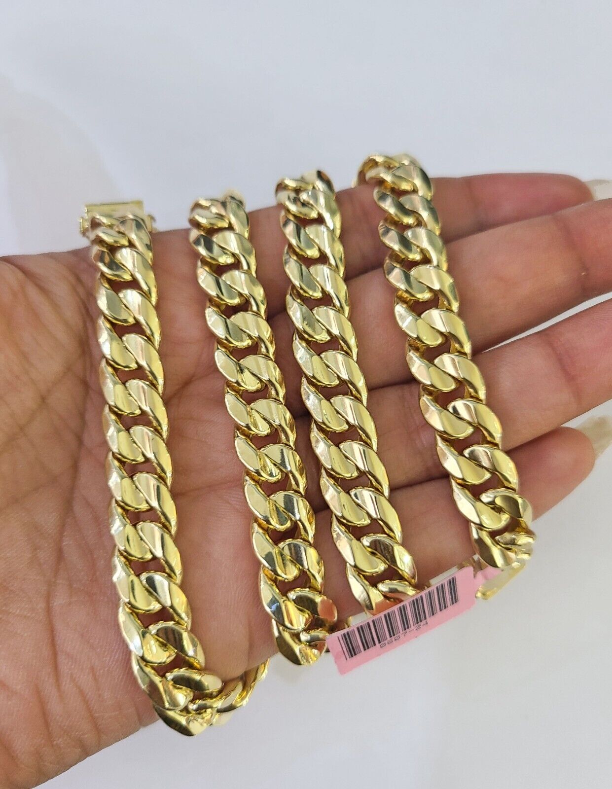 Real 14K Miami Cuban Link Chain Necklace Yellow Gold 22 inch 9mm Mens Hollow