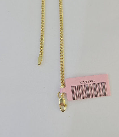 14k Yellow Gold Miami Cuban Link Chain Necklace 2mm 18-26 Inches Real