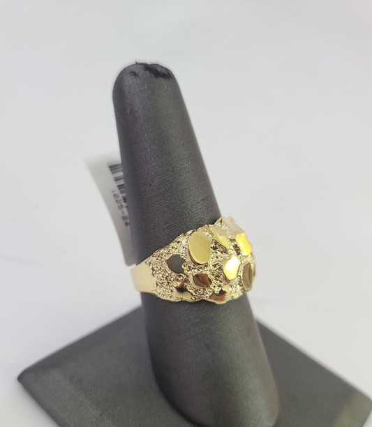 Real 10k Nugget Ring Yellow Gold Casual Ring 10kt Genuine