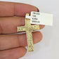 10K Franco Chain Jesus Cross Pendant Charm Necklace 16"-24" 2mm Gold SET Yellow