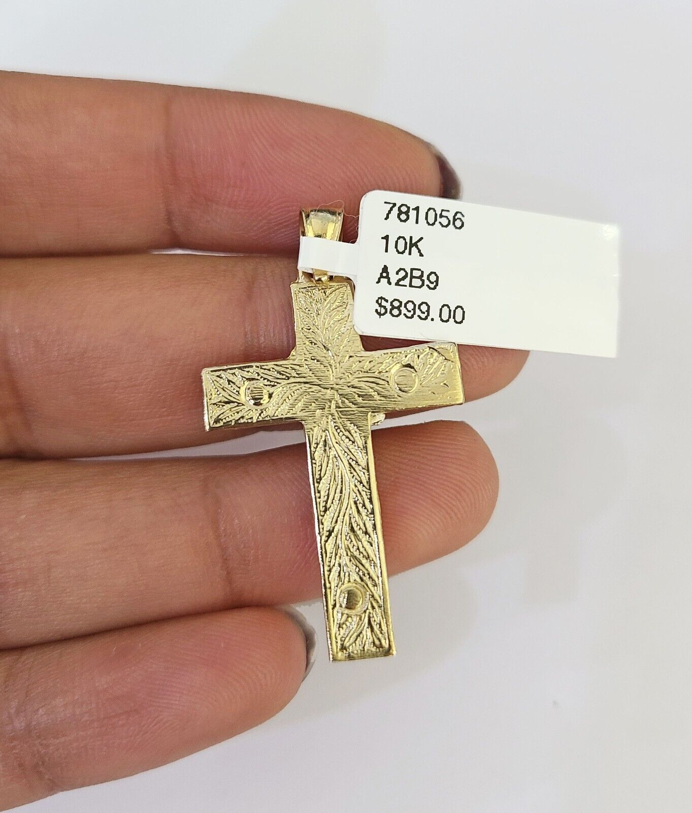 10K Franco Chain Jesus Cross Pendant Charm Necklace 16"-24" 2mm Gold SET Yellow