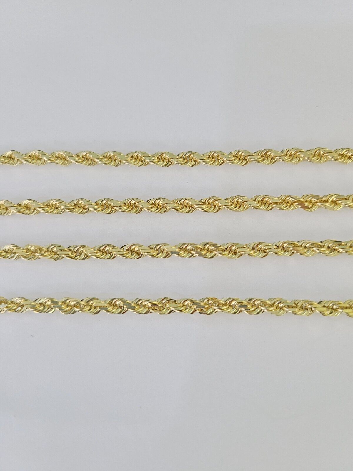 14k Rope Chain Solid Yellow Gold 3mm 18"-26" Inch Men Women Genuine Necklace