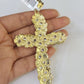 Real 10k Rope Chain Jesus Cross Charm Set 8mm 20"-30" Inch Necklace Yellow Gold