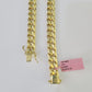 Real 14K Miami Cuban Link Chain Necklace Yellow Gold 18 inch 9mm Mens Hollow