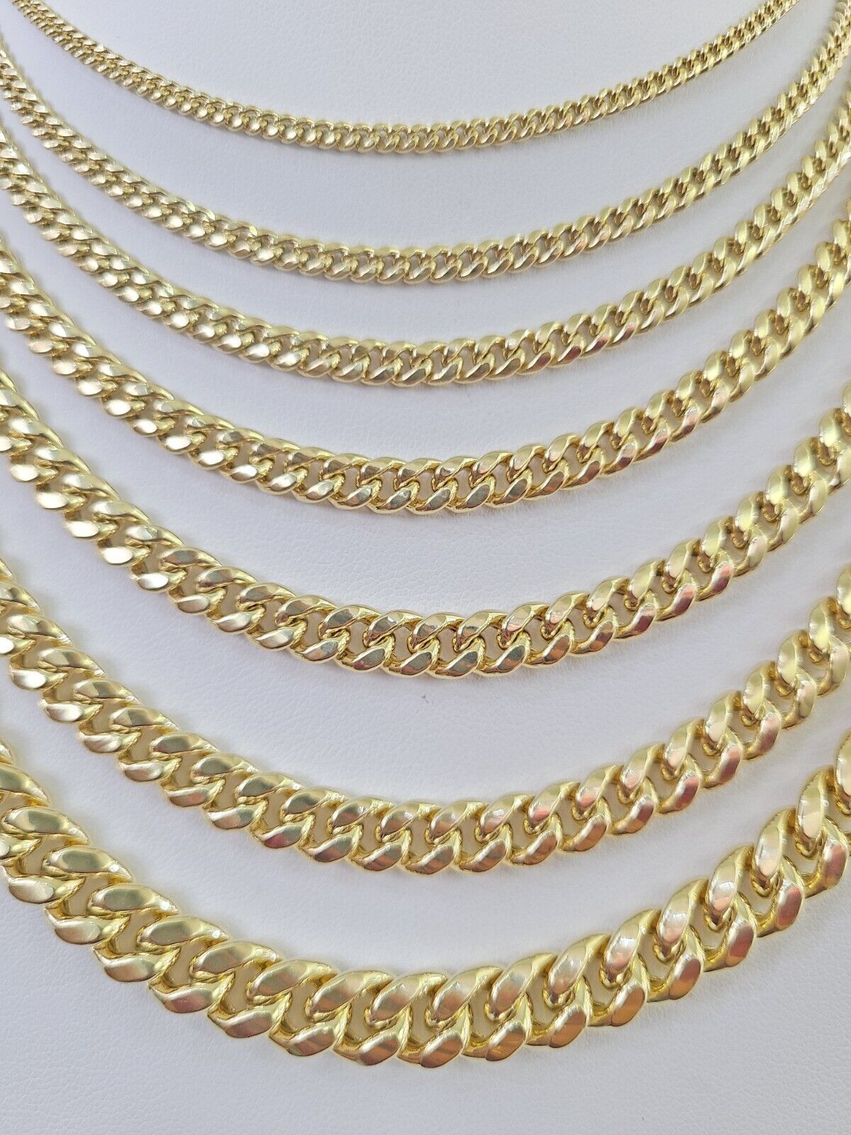 10k Gold Miami Cuban Link Chain Necklace 3mm-10mm 20-30 Inches 10kt Real Yellow